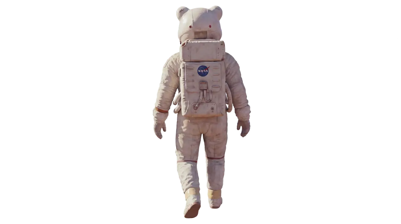 Astronaut walking toward bold headline, Veles Digital scene