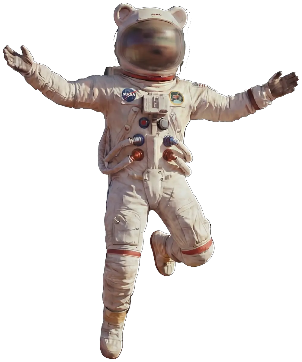 Astronaut character illustration, Veles Digital brand mascot