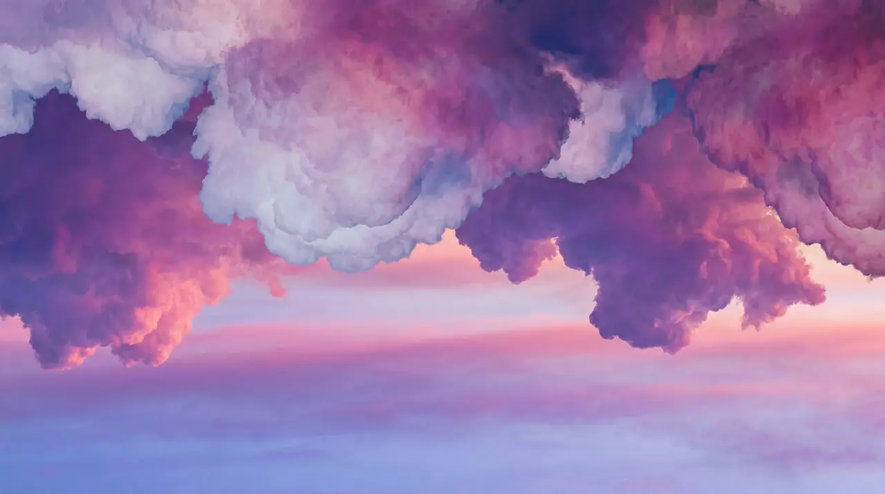 Pink and purple cloud sunset sky, atmospheric background