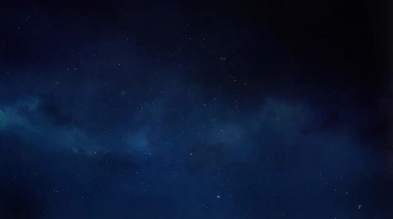 Deep blue cosmic backdrop with stars, Stop thinking start evolving slide